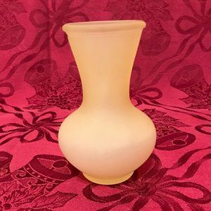 Vintage Viking Glass Bud Vase Frosted Cream